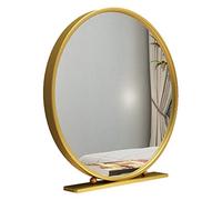 WIQUYBML Specchio da Trucco Rotondo Indipendente - Specchio da Tavolo e da toeletta da 60 cm, Base Nera Elegante, Ideale per la Camera da Letto, Design Elegante, riflesso Perfetto