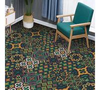 WIQUYBML Squisiti Adesivi per Piastrelle con Fiori Verdi e Gialli, Resistenti all'olio, per Cucina e Bagno, autoadesivi in Vinile Impermeabile e Rimovibili, 10x10 cm/10 Pezzi