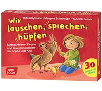 Wir lauschen, sprechen, hüpfen: Mitmachreime, Finger- und Bewegungsspiele für Krippe und Kita. Von Morgenkreis-Ideen bis Ruhezeit: Spaßige Sprachspiele, die Zuhören und Konzentration fördern