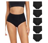 wirarpa Biancheria Intima in Cotone da Donna Slip a Vita Alta per Le Donne Nero Multipack Mutande da Uomo, Confezione da 5 Pezzi, M