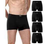 wirarpa Boxer da Uomo Confortevolezza Elasticizzato Traspirabilità Mutande Uomo Biancheria Intima Boxer in Cotone Confezione da 4 Pezzi Nero Taglia XL