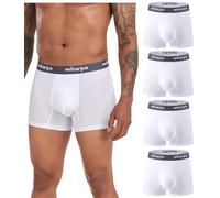 wirarpa Boxer da Uomo in Modale Elasticizzato Traspiranti Intimo Mutande Uomo, 4 Paia Bianca M