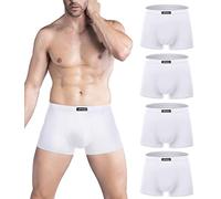 wirarpa Boxer da Uomo Intimo Microfibra Mutande Trunks Micro Modal Elasticizzati Boxer Shorts Bianca Pacco da 4 Taglia XXXL