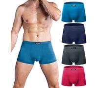 wirarpa Boxer da Uomo Intimo Microfibra Mutande Trunks Micro Modal Elasticizzati Boxer Shorts Pacco da 4 Taglia S