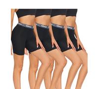 wirarpa Boxer Donna Modal Pantaloncini Sottogonna Antisfregamento Shorts con Cavallo Pacco da 4 Nero Taglia XL