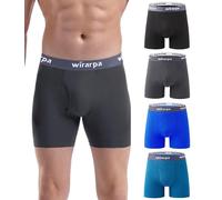 wirarpa Boxer Uomo Cotone Elasticizzato Mutande Uomo Intimo Maschile con Vola Aperta Pacco da 4 Multicolore Taglia L