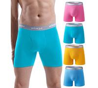 wirarpa Boxer Uomo Cotone Elasticizzato Mutande Uomo Intimo Maschile Senza Etichetta con Vola Aperta Pacco da 4 Multicolore Taglia L