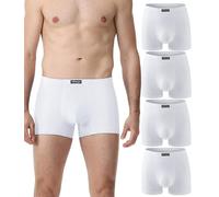 wirarpa Boxer Uomo Elasticizzato Mutande Intime Cotone 4 pz Bianco 2XL