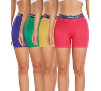 wirarpa Culotte Donna Cotone Mutande Boxer Pantaloncini Sottogonna Anti-sfregamento Short 3'' Inseam Pacco da 4 Multicolor Taglia S