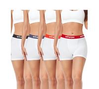 wirarpa Culotte Donna Cotone Mutande Boxer Pantaloncini Sottogonna Anti-sfregamento Short 3'' Inseam Pacco da 4 Bianco Taglia M