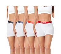 wirarpa Culotte Donna Cotone Mutande Boxer Pantaloncini Sottogonna Anti-sfregamento Short 3'' Inseam Pacco da 4 Bianco Taglia XL