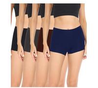 wirarpa Mutande Boxer Donna Culotte a Pantaloncino Cotone Shorts Intimo con Cavallo Cotone Pacco da 4 Schwarz/Dunkelgrau/Schokolade/Dunkelblau Taglia L