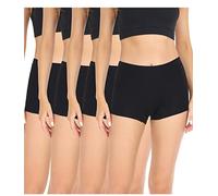 wirarpa Mutande Boxer Donna Culotte a Pantaloncino Cotone Shorts Intimo con Cavallo Cotone Pacco da 4 Nero Taglia S