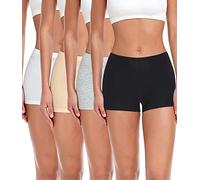 wirarpa Mutande Boxer Donna Culotte a Pantaloncino Cotone Shorts Intimo con Cavallo Cotone Pacco da 4 Nero/Grigio Erica/Bianco/Nudo Taglia S