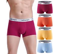 wirarpa Mutande Boxer Uomo Cotone Mutande Intimo Elasticizzato, Pacco da 4, Multicolori, Taglia S