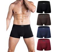 wirarpa Mutande Boxer Uomo Microfibra Pacco da 4 Elasticizzati Underwear Colori Assortiti Tinta Unita Taglia XL