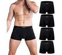wirarpa Mutande Boxer Uomo Microfibra Pacco da 4 Elasticizzati Underwear Nero Taglia S