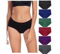 wirarpa Mutande Donna Cotone Vita Media Comode Slip Elasticizzato Intimo di Base Pacco da 6 Multicolor Taglia L