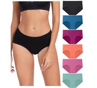 wirarpa Mutande Donna Cotone Vita Media Comode Slip Elasticizzato Intimo di Base Pacco da 6 Multicolor Taglia S