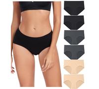 wirarpa Mutande Donna Cotone Vita Media Comode Slip Elasticizzato Intimo di Base Pacco da 6 Multicolor Taglia XL