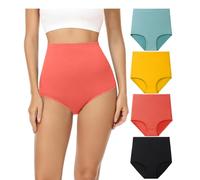 wirarpa Mutande Donna Cotone Vita Super Alta Slip Donna Mutantina Elastiche Culotte Piena Copertura Pacco da 4 Multicolor Taglia 4XL