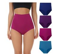 wirarpa Mutande Donna Cotone Vita Super Alta Slip Donna Mutantina Elastiche Culotte Piena Copertura Pacco da 4 Multicolor Taglia 6XL