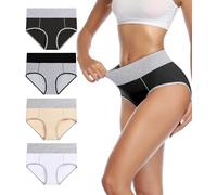 wirarpa Mutande Donna Culotte Vita Alta in Cotone Pacco da 4 Taglia M