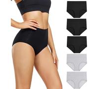 wirarpa Mutande Donna Culotte Vita Alta Slip Cotone Mutantina Elastiche Pantaloncini Post Parto Pacco da 5 Taglia S