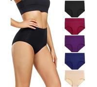 wirarpa Mutande Donna Culotte Vita Alta Slip Cotone Mutantina Elastiche Pantaloncini Post Parto Pacco da 5 Taglia S