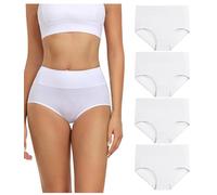 wirarpa Mutande Donna Slip Vita Alta Culotte in Cotone Pacco da 4 Bianca Taglia XXXXXL