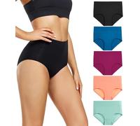 wirarpa Mutande Donna Slip Vita Alta Culotte in Cotone Pacco da 5 Multicolor Taglia L