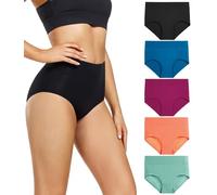 wirarpa Mutande Donna Slip Vita Alta Culotte in Cotone Pacco da 5 Multicolor Taglia M