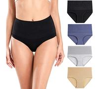 wirarpa Mutande Slip Donna Mutande in Cotone Culotte Vita Alta Cotone Contenitive Pantaloncini Shapewear Dimagrante Pacco da 4 Multicolor06 Taglia XXXL