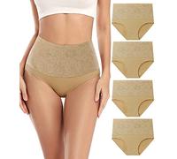 wirarpa Mutande Slip Donna Mutande in Cotone Culotte Vita Alta Cotone Contenitive Pantaloncini Shapewear Dimagrante Pacco da 4