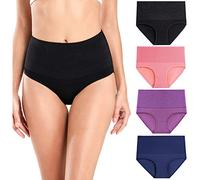 wirarpa Mutande Slip Donna Mutande in Cotone Culotte Vita Alta Cotone Contenitive Pantaloncini Shapewear Dimagrante Pacco da 4 Multicolor05 Taglia S