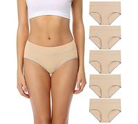 wirarpa Mutande Slip Donna Vita Media in Cotone Elasticizzato Pacco da 5 Beige Taglia L