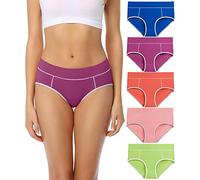 wirarpa Mutande Slip Donna Vita Media in Cotone Elasticizzato Pacco da 5 Multicolore Taglia L