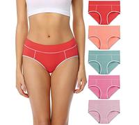 wirarpa Mutande Slip Donna Vita Media in Cotone Elasticizzato Pacco da 5 Multicolore Taglia XS