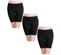 wirarpa Pantaloncini Sottogonna Boxer Donna Cotone 3 Pezzi Nero 4XL
