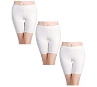 wirarpa Pantaloncini Sottogonna Boxer Donna Cotone Vita Alta Mutande Shorts Elasticizzati Pacco da 3 Bianca Taglia L