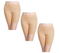 wirarpa Pantaloncini Sottogonna Boxer Donna Cotone Vita Alta Mutande Shorts Elasticizzati Pacco da 3 Beige Taglia 44 46 48
