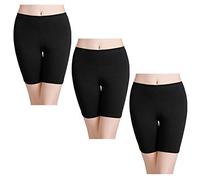 wirarpa Pantaloncini Sottogonna Boxer Donna Cotone Vita Alta Mutande Shorts Elasticizzati Pacco da 3 Nero Taglia 5XL