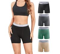wirarpa Pantaloncini Sottogonna Donna Cotone Boxer Antisfregamento Vita Alta Mutande Shorts Elasticizzati 5,5 Pollici Inseam 4 Pezzi Multicolore Taglia L