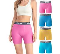 wirarpa Pantaloncini Sottogonna Donna Cotone Boxer Antisfregamento Vita Alta Mutande Shorts Elasticizzati 5,5 Pollici Inseam 4 Pezzi Multicolore Taglia M