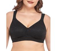 wirarpa Reggiseno Minimizer a Copertura Completa, Non Imbottito, Senza Ferretto, per Tutti i Giorni, Nero, Confezione da 1, 7D