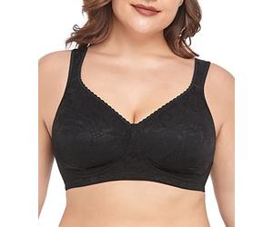 wirarpa Reggiseno Minimizer a Copertura Completa, Non Imbottito, Senza Ferretto, per Tutti i Giorni, Nero, Confezione da 1, 7D