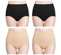 wirarpa - Slip da Donna in Cotone, a Vita Alta, Copertura Completa, Confezione Multipla - - XX-Large