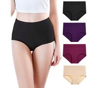 wirarpa Slip Donna Mutande Vita Alta Modal Elasticizzato Culotte Comode Pacco da 4 Multicolore Taglia L