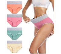 wirarpa Mutande Donna Culotte Vita Alta in Cotone Pacco da 4 Taglia XXL