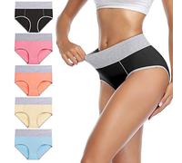 wirarpa Slip Elasticizzato Mutande Donna Cotone Vita Alta Pacco 5 M
